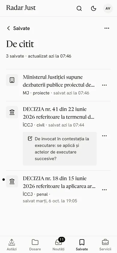 Grupul De citit: o noutate a Ministerului Justiției și două decizii ale ÎCCJ, cu nota ta.
